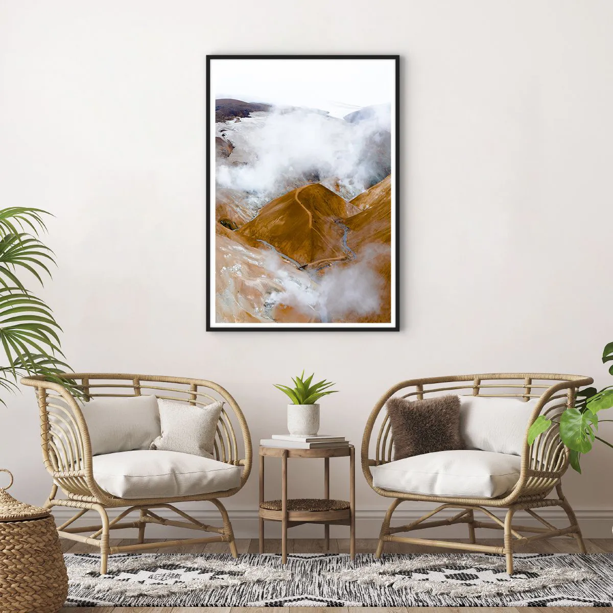 Poster in cornice nera - La bellezza severa dell'Islanda - 70x100 cm