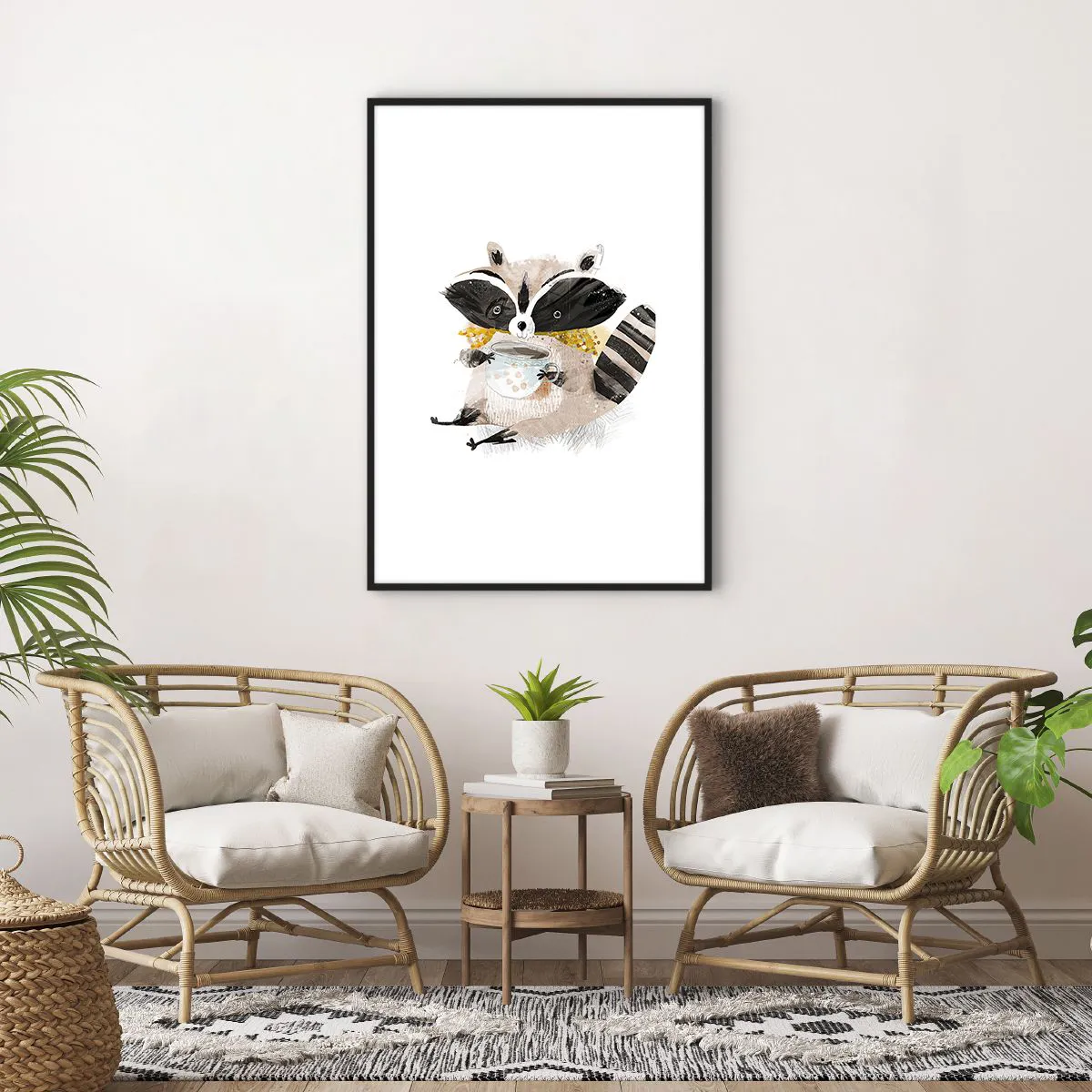 Plakat i sort ramme - Min ven vaskebjørnen - 70x100 cm