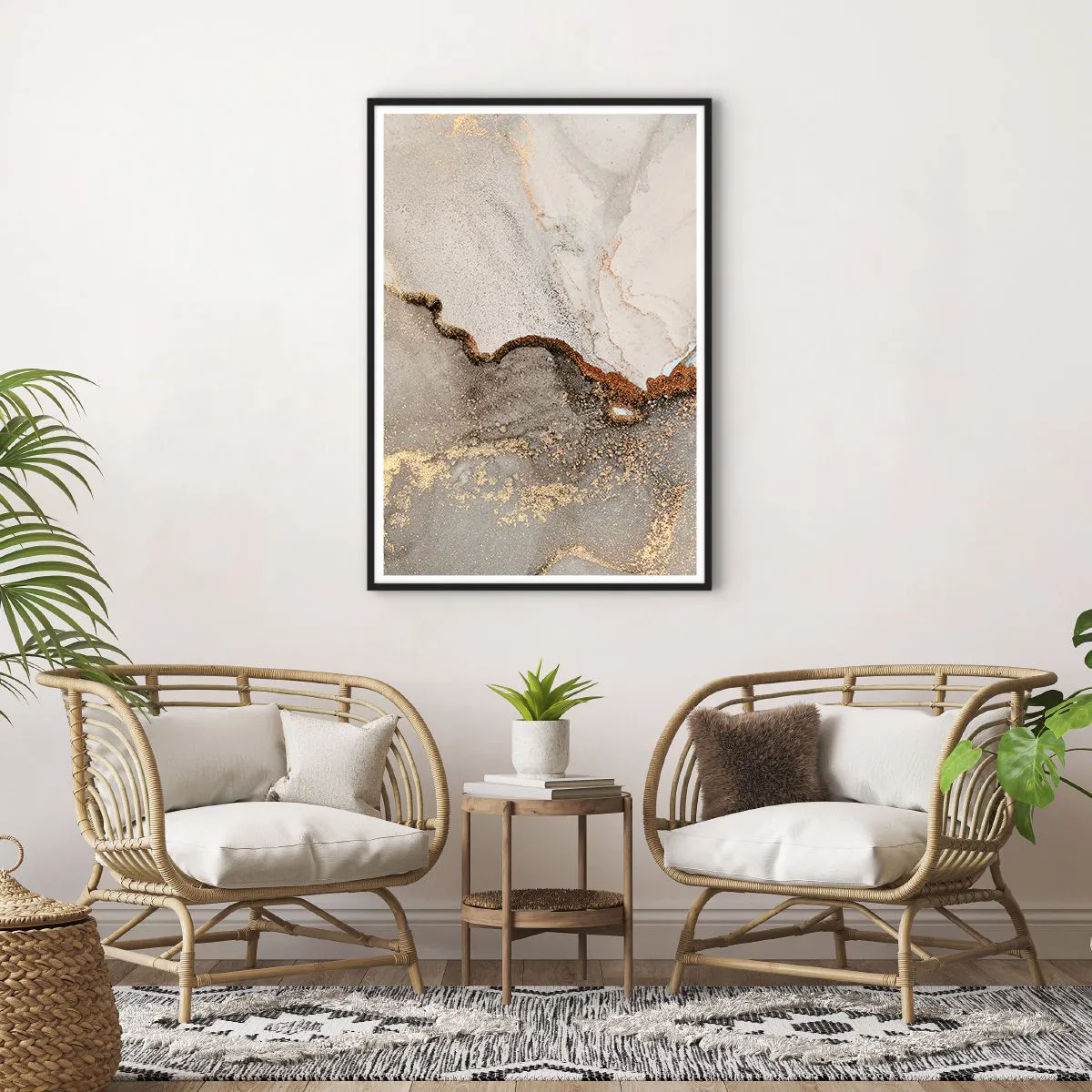 Póster en marco negro - En la frontera de los colores - 70x100 cm