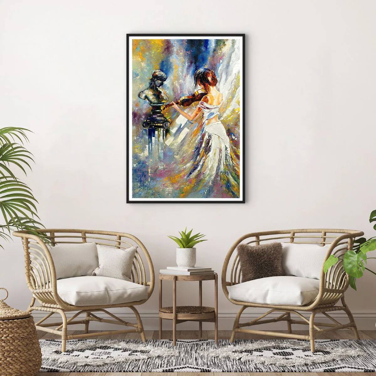 Affiche dans un cadre noir - Poster - Revivre avec émotion - 70x100 cm