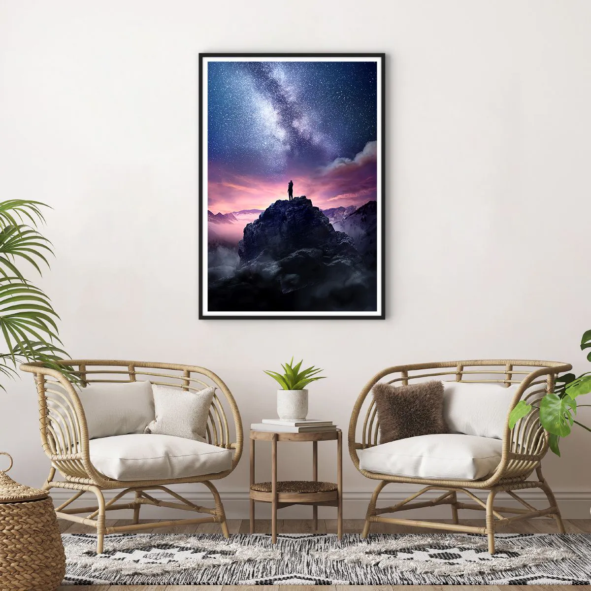 Poster in einem schwarzem Rahmen - Und er fühlte das Leben - 70x100 cm