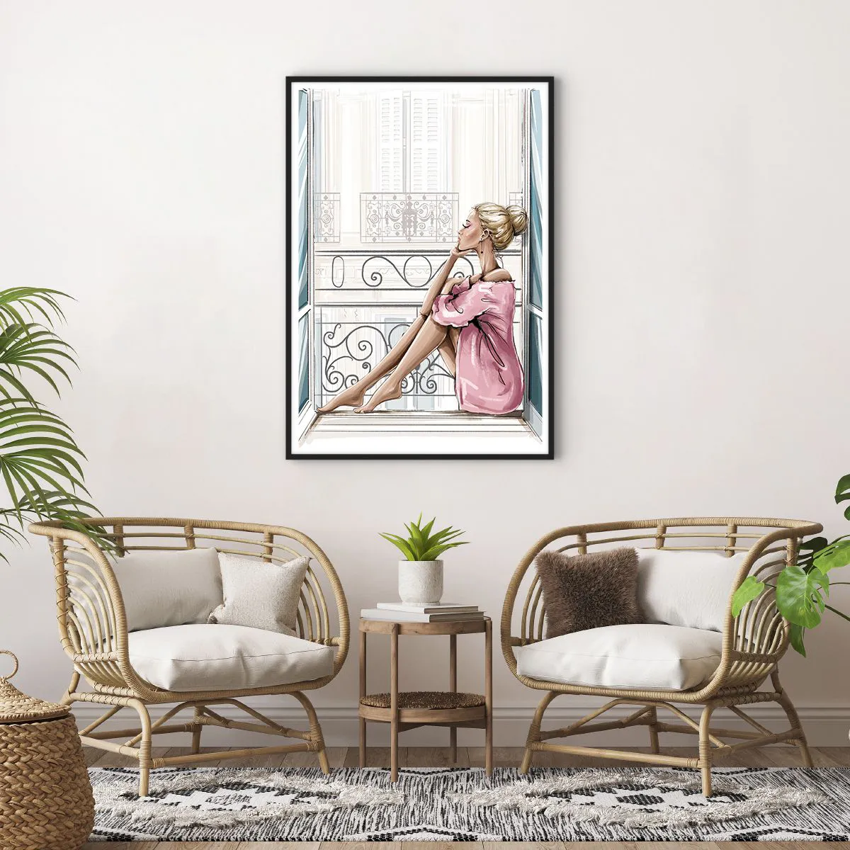 Affiche dans un cadre noir - Poster - Matinée parisienne - 70x100 cm