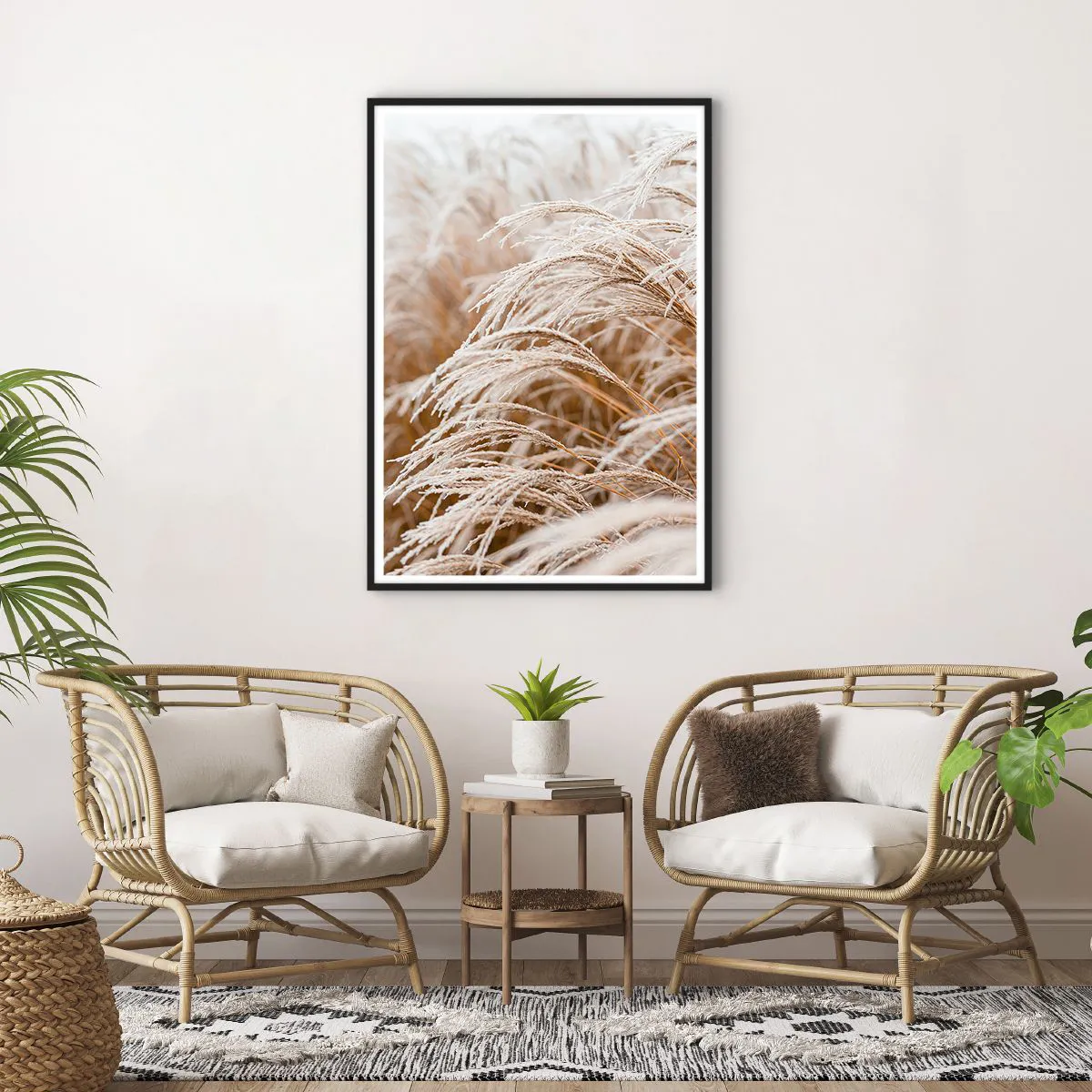 Plakat i sort ramme - Bøjer sig for efterårssolen - 70x100 cm