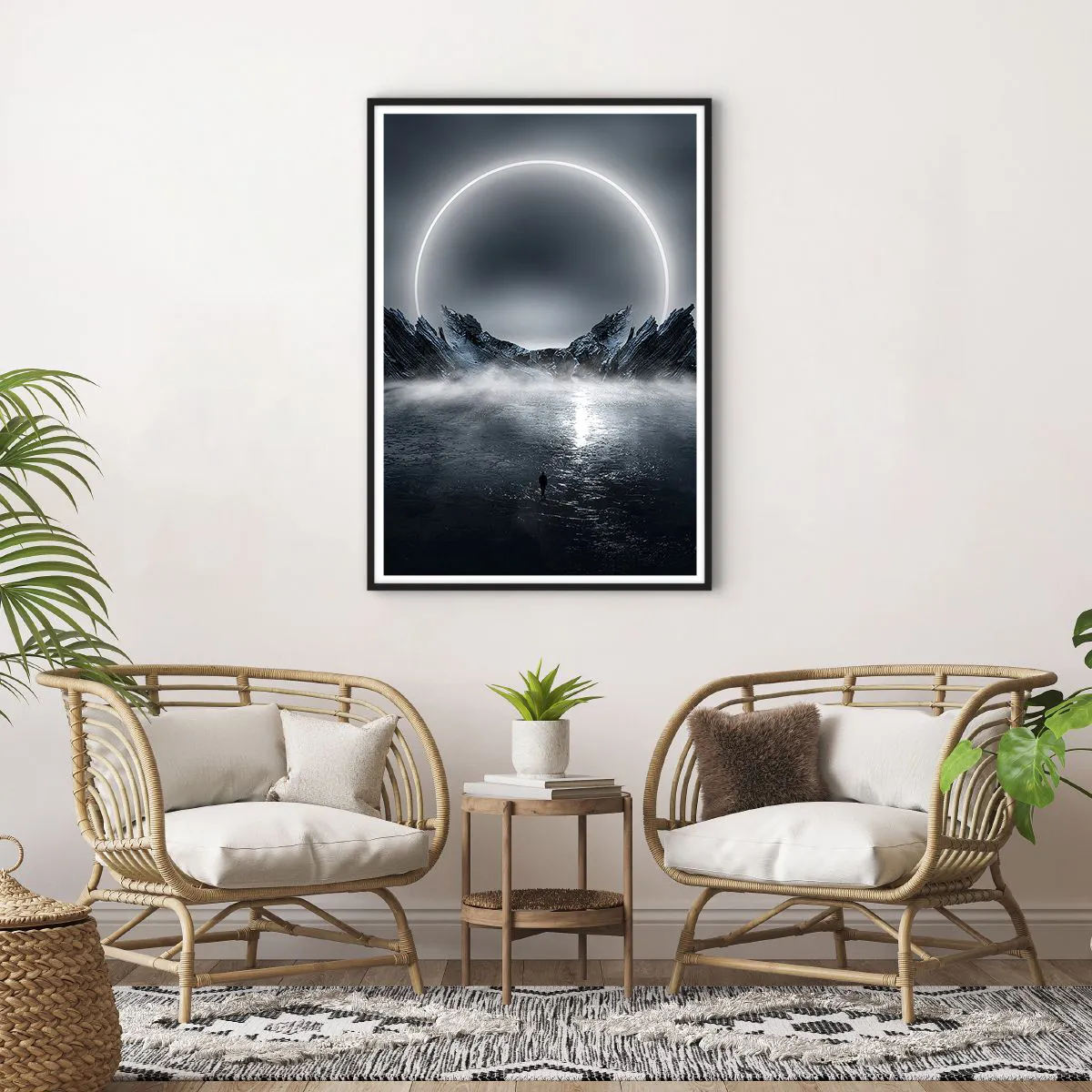 Poster in einem schwarzem Rahmen - Ende der Geschichte - 70x100 cm