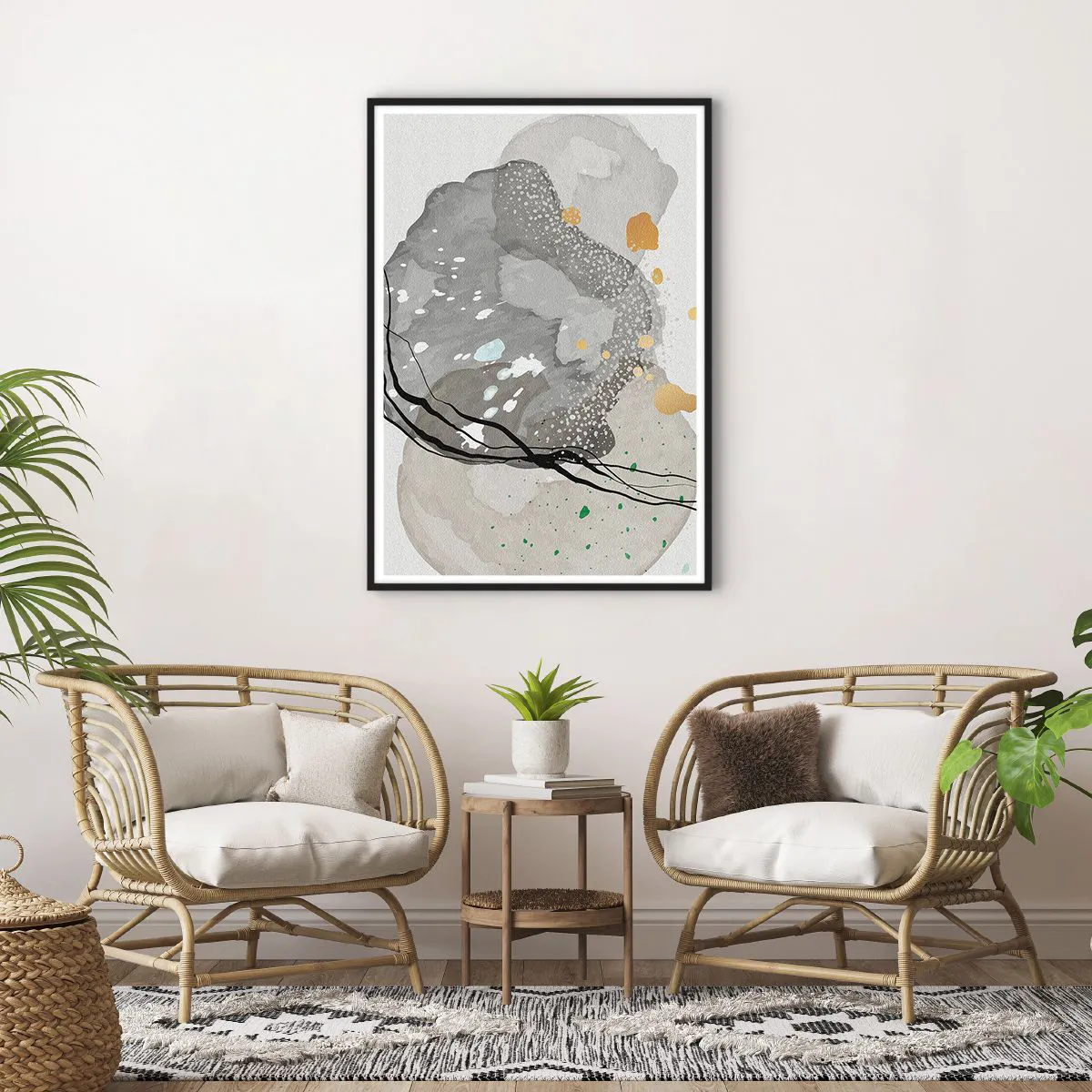 Plakat w czarnej ramie - Kompozycja organiczna - 70x100 cm