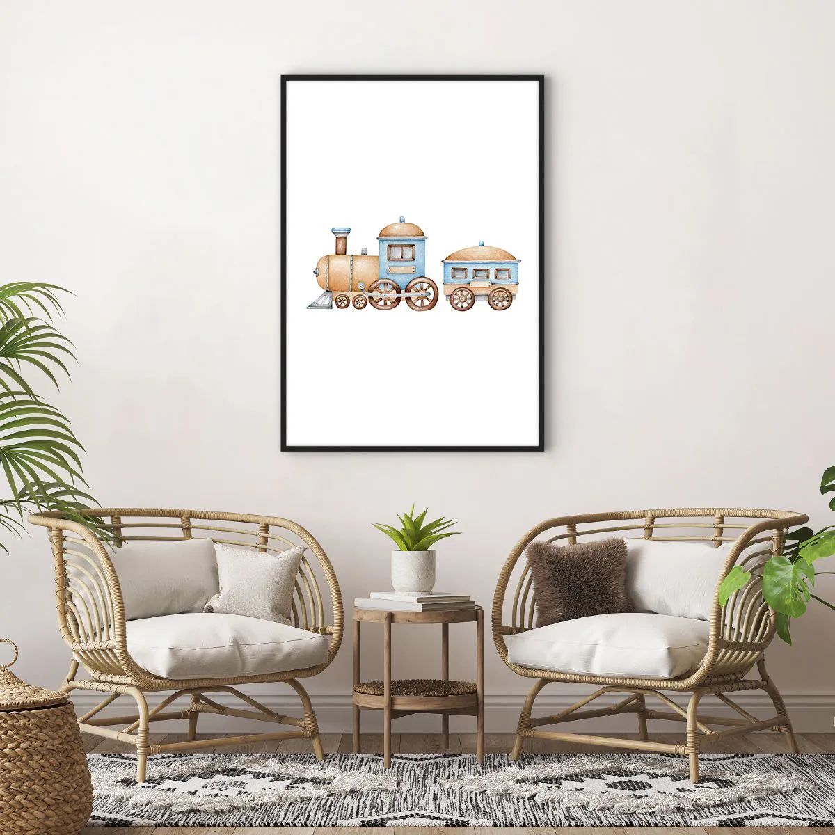 Poster in black frame - Standing at the Station… - 70x100 cm