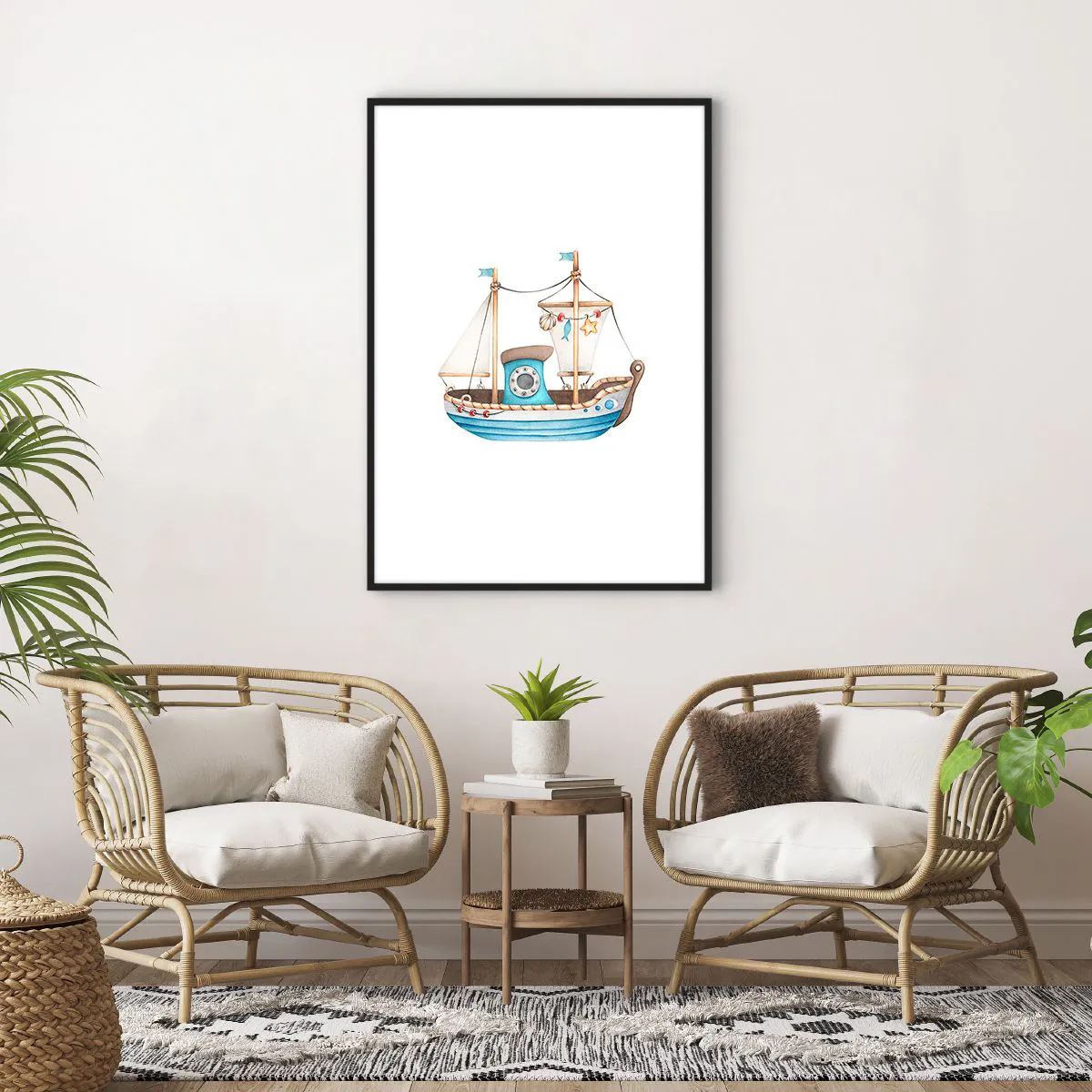 Affiche dans un cadre noir - Poster - Ohé, l'aventure ! - 70x100 cm