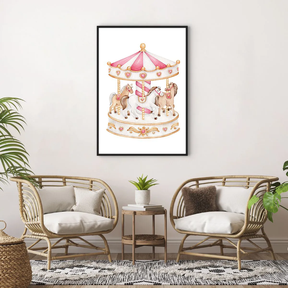 Plakat i sort ramme - Barndommens søde verden - 70x100 cm