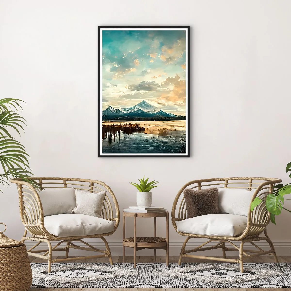 Poster in einem schwarzem Rahmen - Unter dem Schutz des Himmels - 70x100 cm