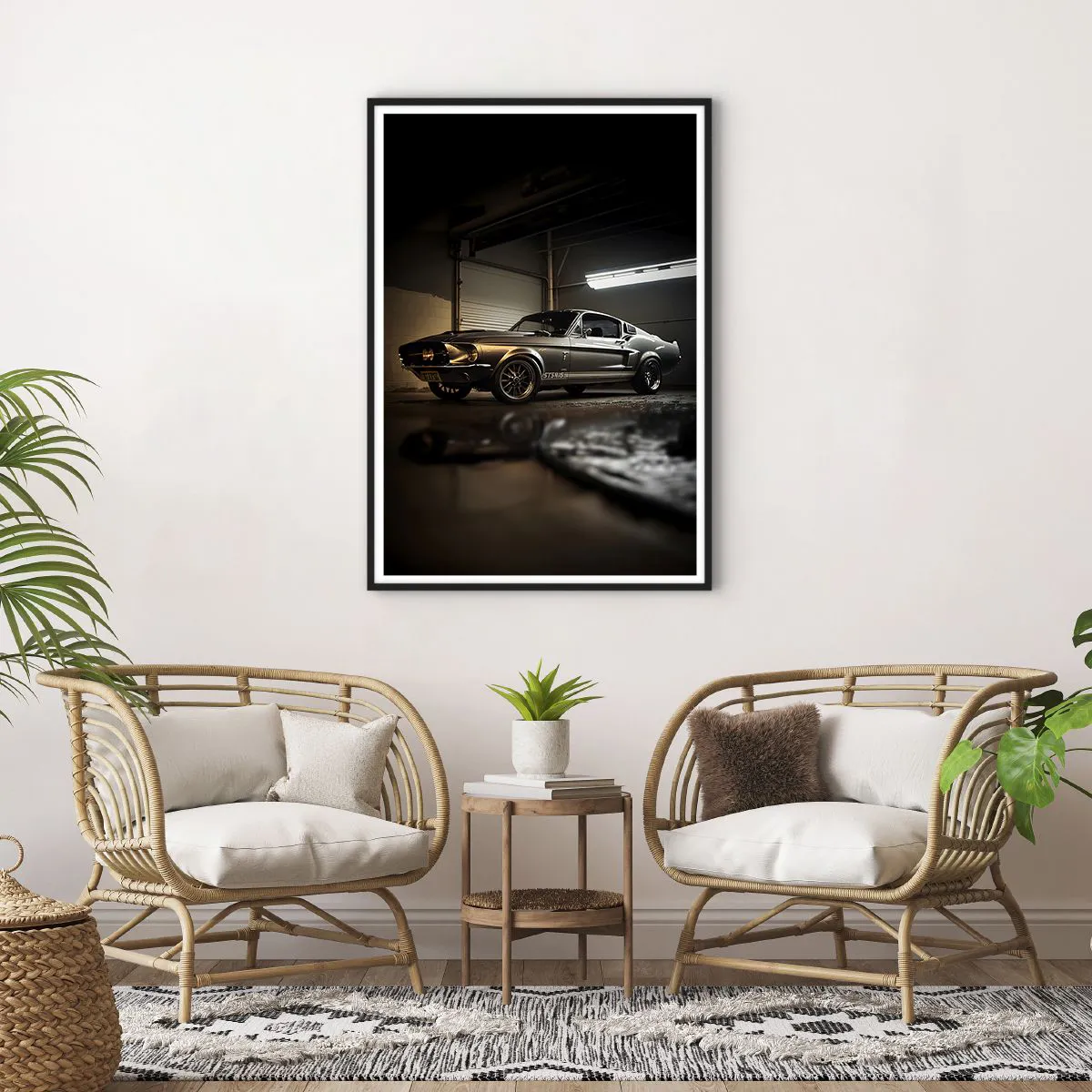 Affiche dans un cadre noir - Poster - Retour dans le passé - 70x100 cm