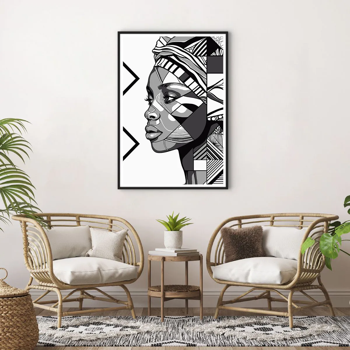 Poszter fehér keretben - Etnikai portré - 70x100 cm