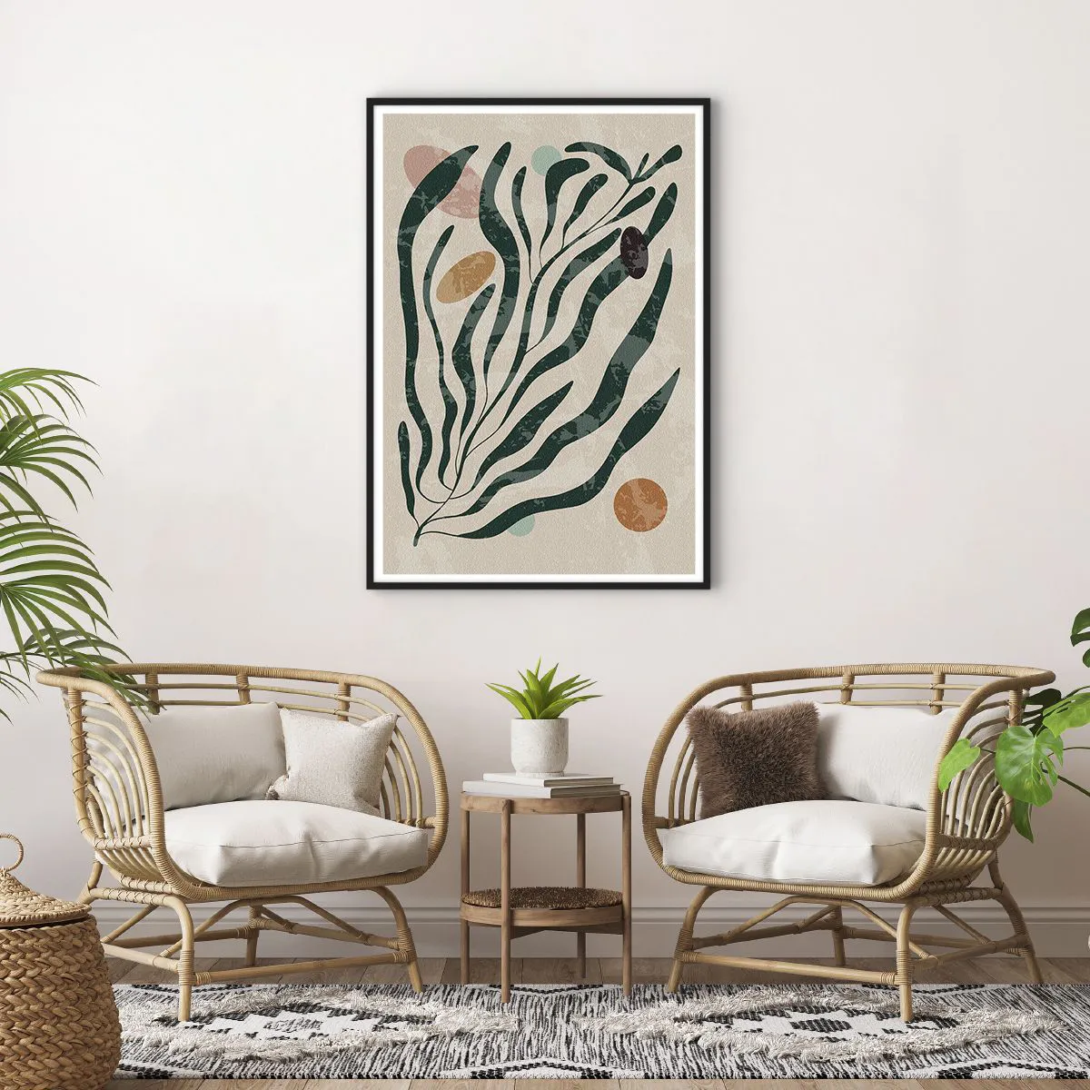 Pôster com moldura preta - Entre a vegetação - 70x100 cm