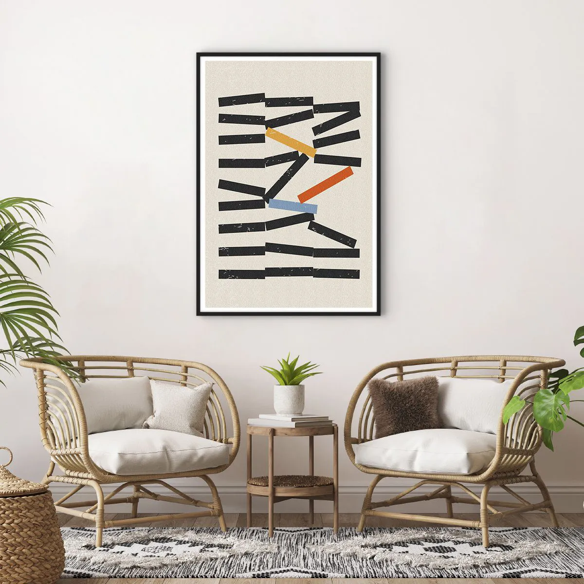 Plakat w czarnej ramie - Domino – kompozycja - 70x100 cm