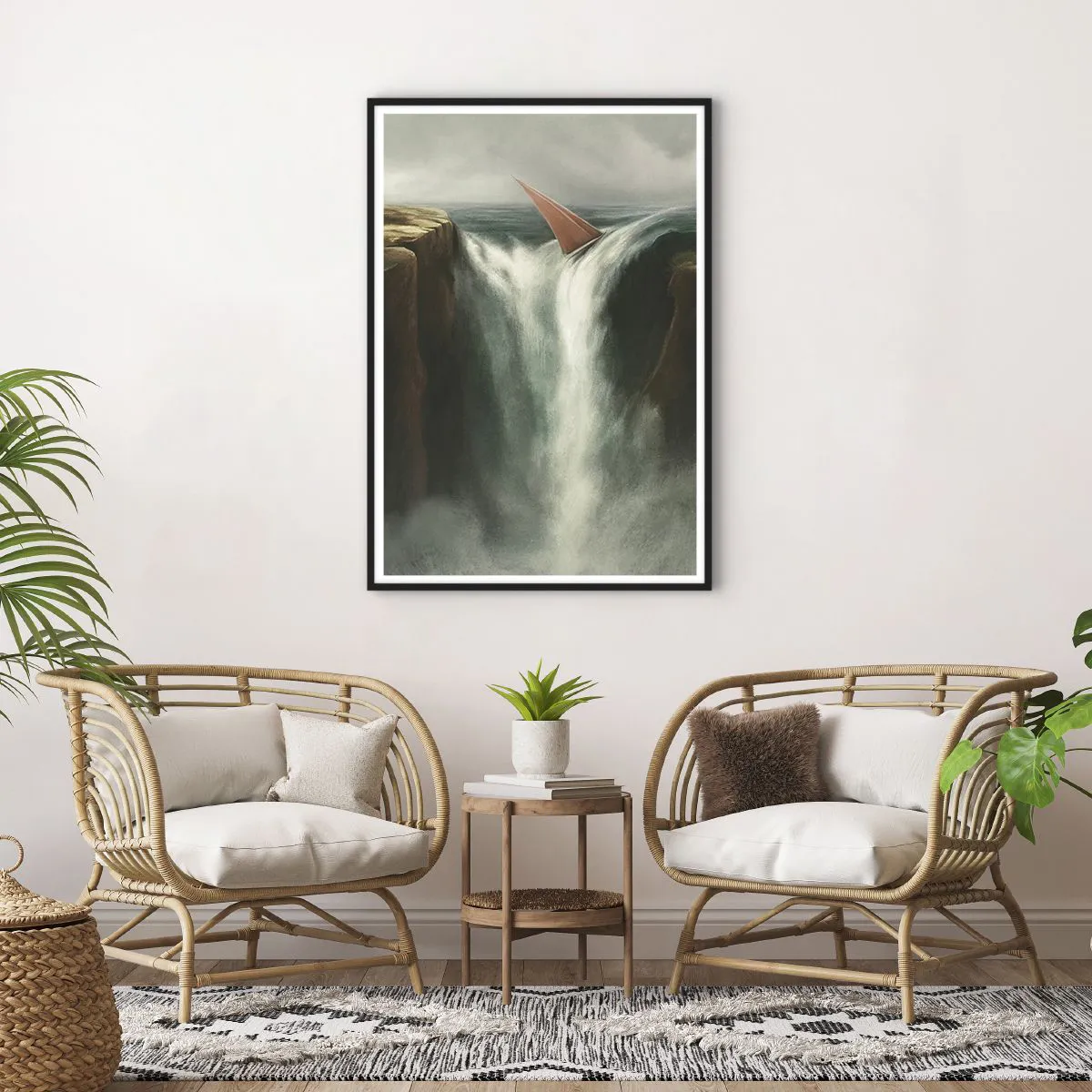 Poster in black frame - Life Warning - 70x100 cm