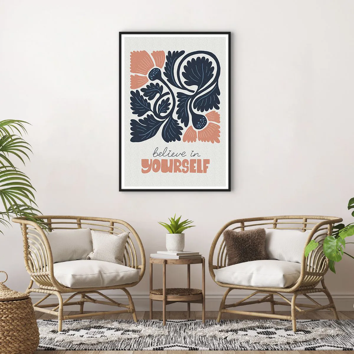 Plakat i sort ramme - Og du blomstrer - 70x100 cm