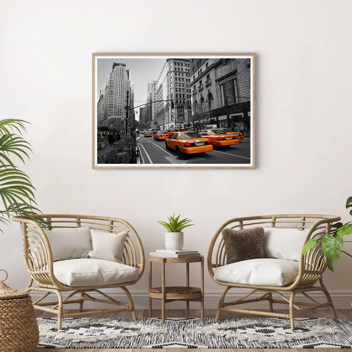 Affisch i ram av ljusek - Storstadens solar - 100x70 cm