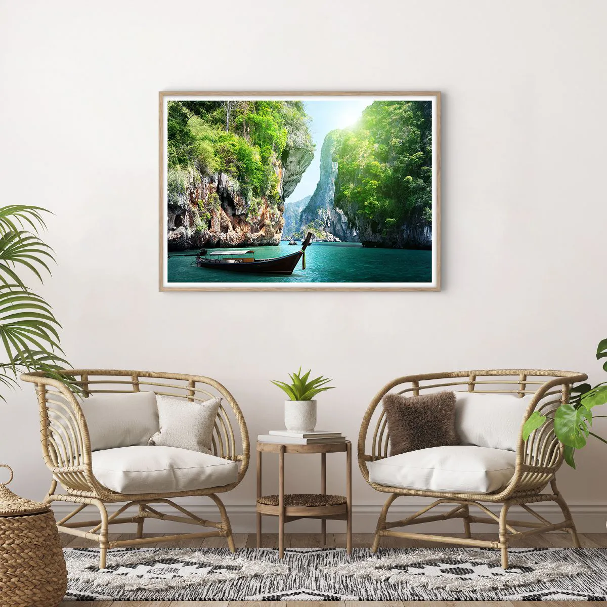 Póster en marco roble claro - Una invitación a un viaje exótico - 100x70 cm