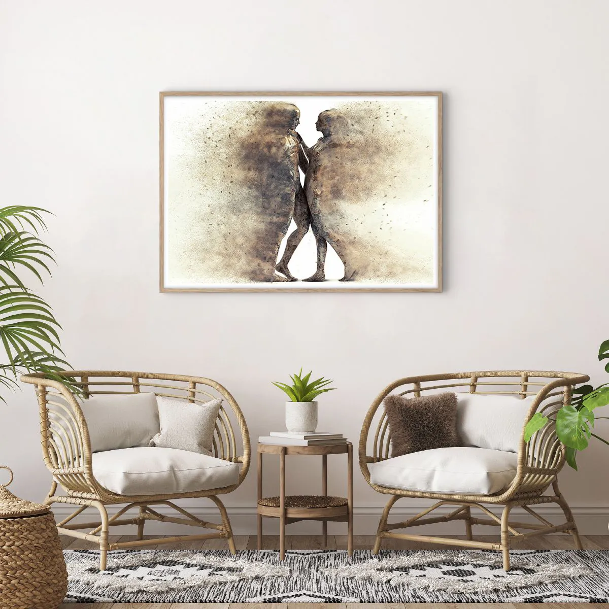 Poster in cornice rovere chiaro - Nati dalla polvere, per amare - 100x70 cm