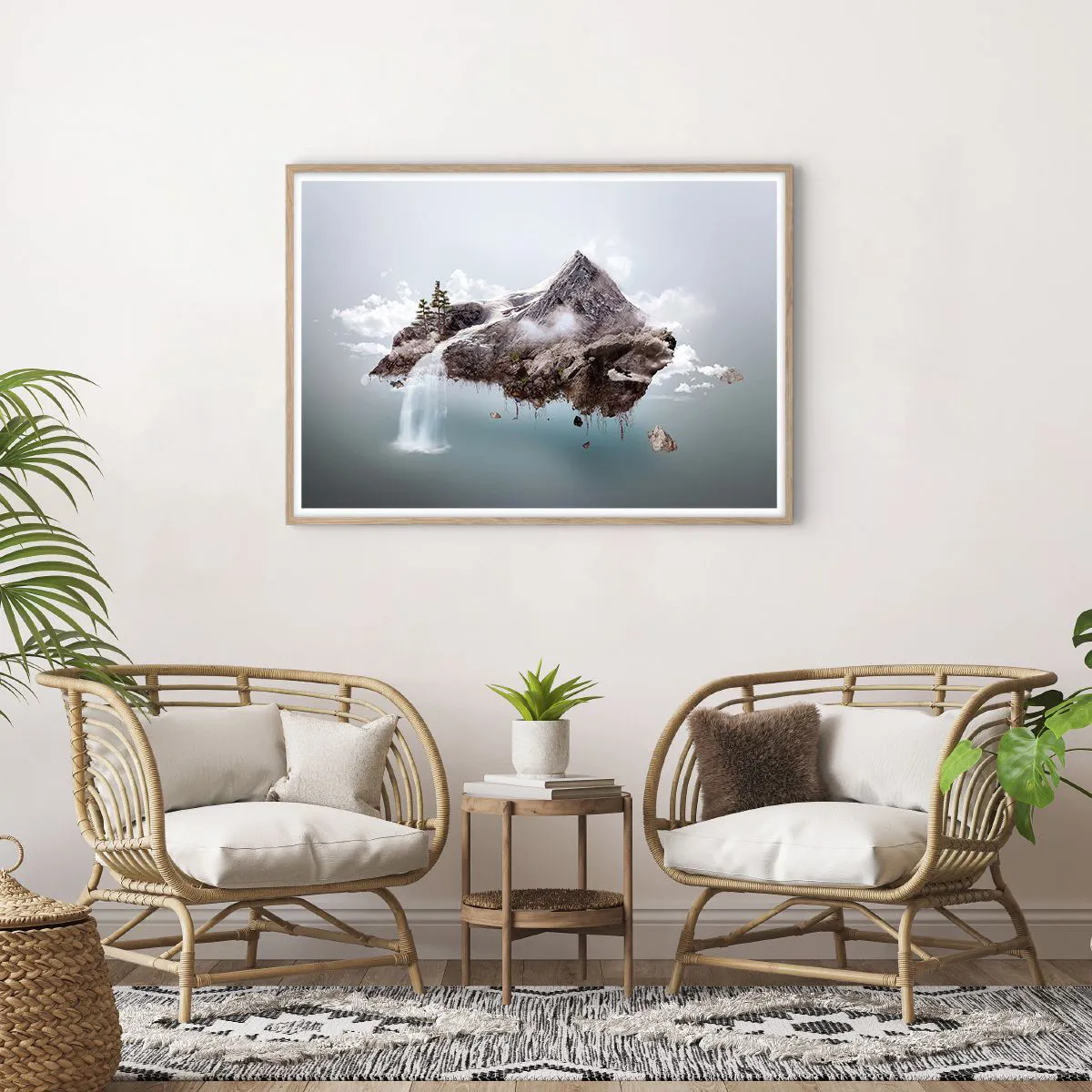 Plakat i ramme af lyst egetræ - Set gennem en surrealists øjne - 100x70 cm