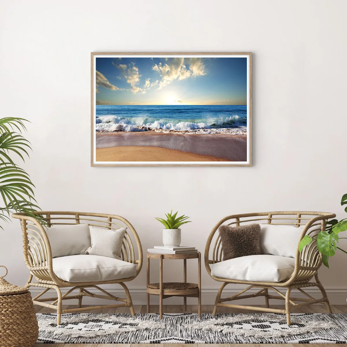 Pôster com moldura de carvalho claro - Movimento e quietude ao mesmo tempo - 100x70 cm