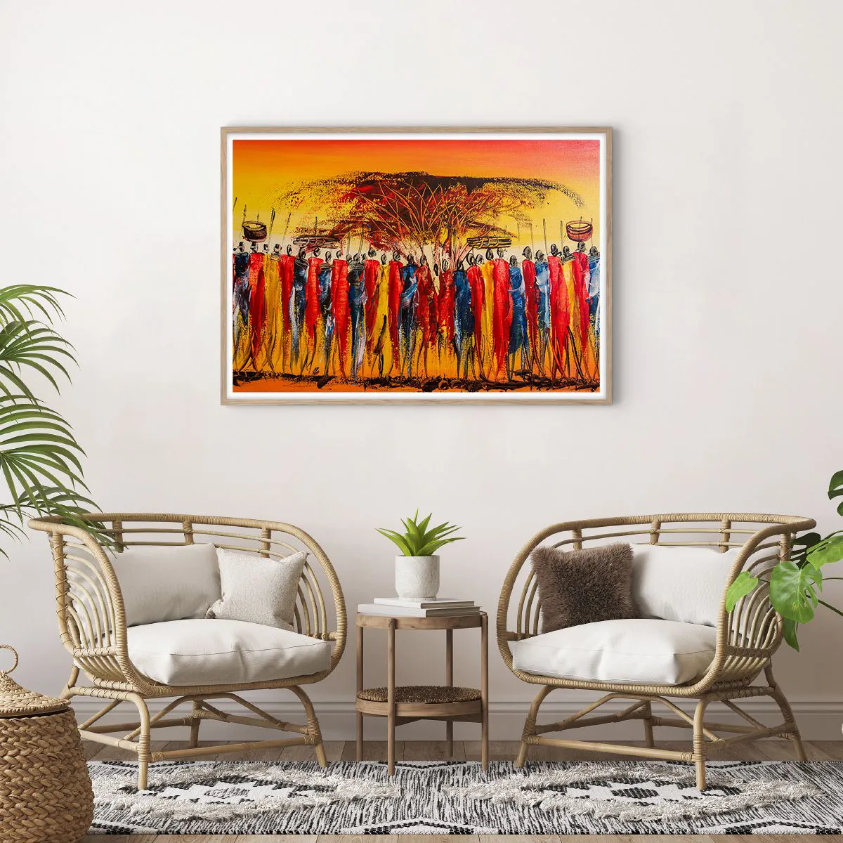 Affiche dans un chêne clair - Poster - Là-bas, là-bas, ils vont là-bas - 100x70 cm