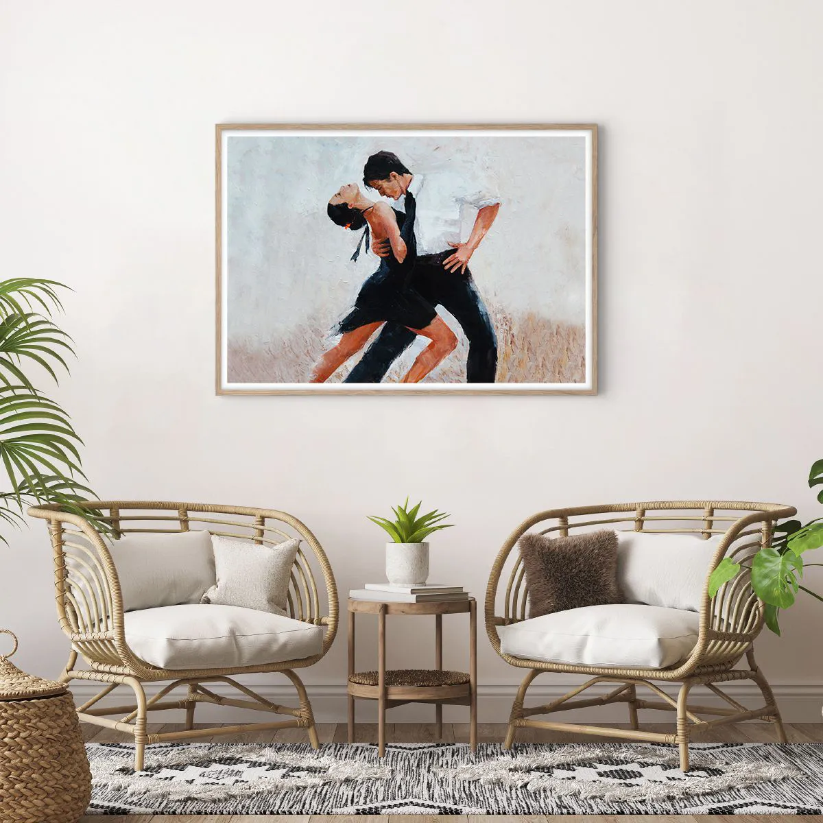 Affiche dans un chêne clair - Poster - Tango de mes rêves et pensées - 100x70 cm