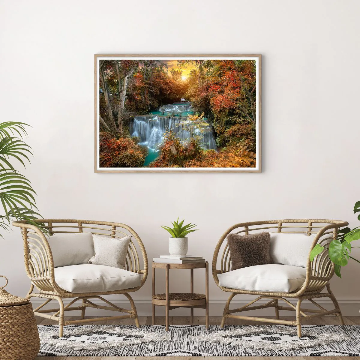 Poster in einem Rahmen aus heller Eiche - Versteckter Schatz des Waldes - 100x70 cm