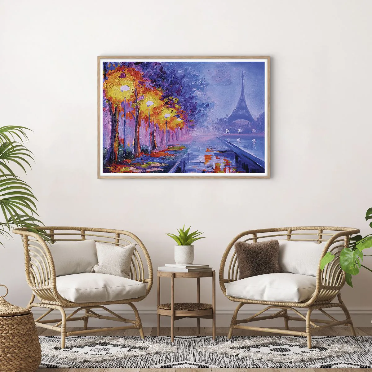 Affiche dans un chêne clair - Poster - Une ballade idéale - 100x70 cm