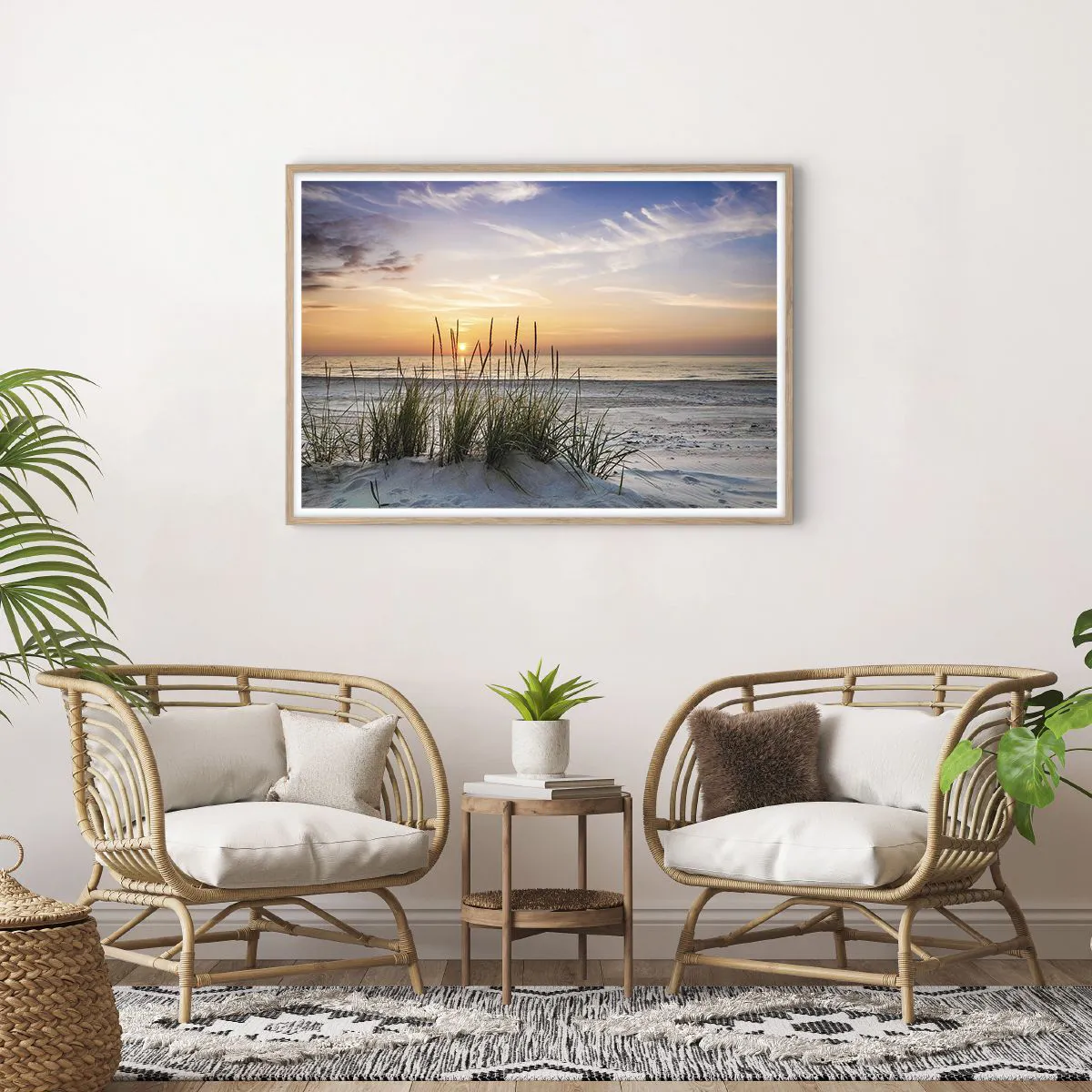 Poszter világos tölgy keretben - Nézz, gondolkozz, érezz - 100x70 cm