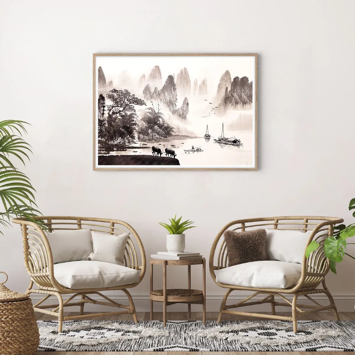 Plakat w ramie jasny dąb - Egzotyczna codzienność Wschodu - 100x70 cm