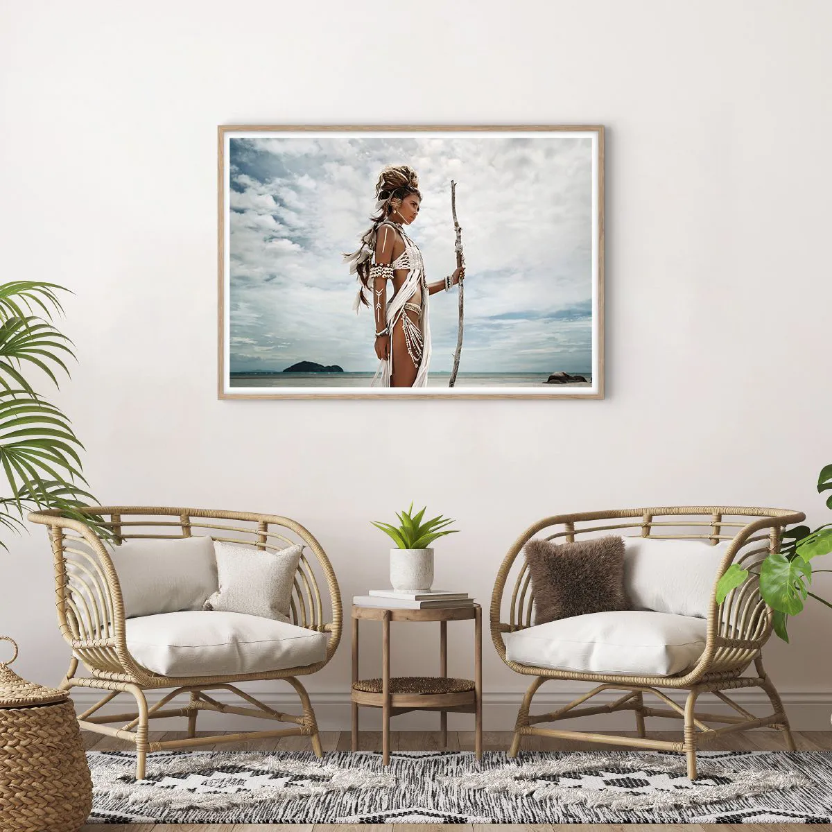 Póster en marco roble claro - Reina de los trópicos - 100x70 cm