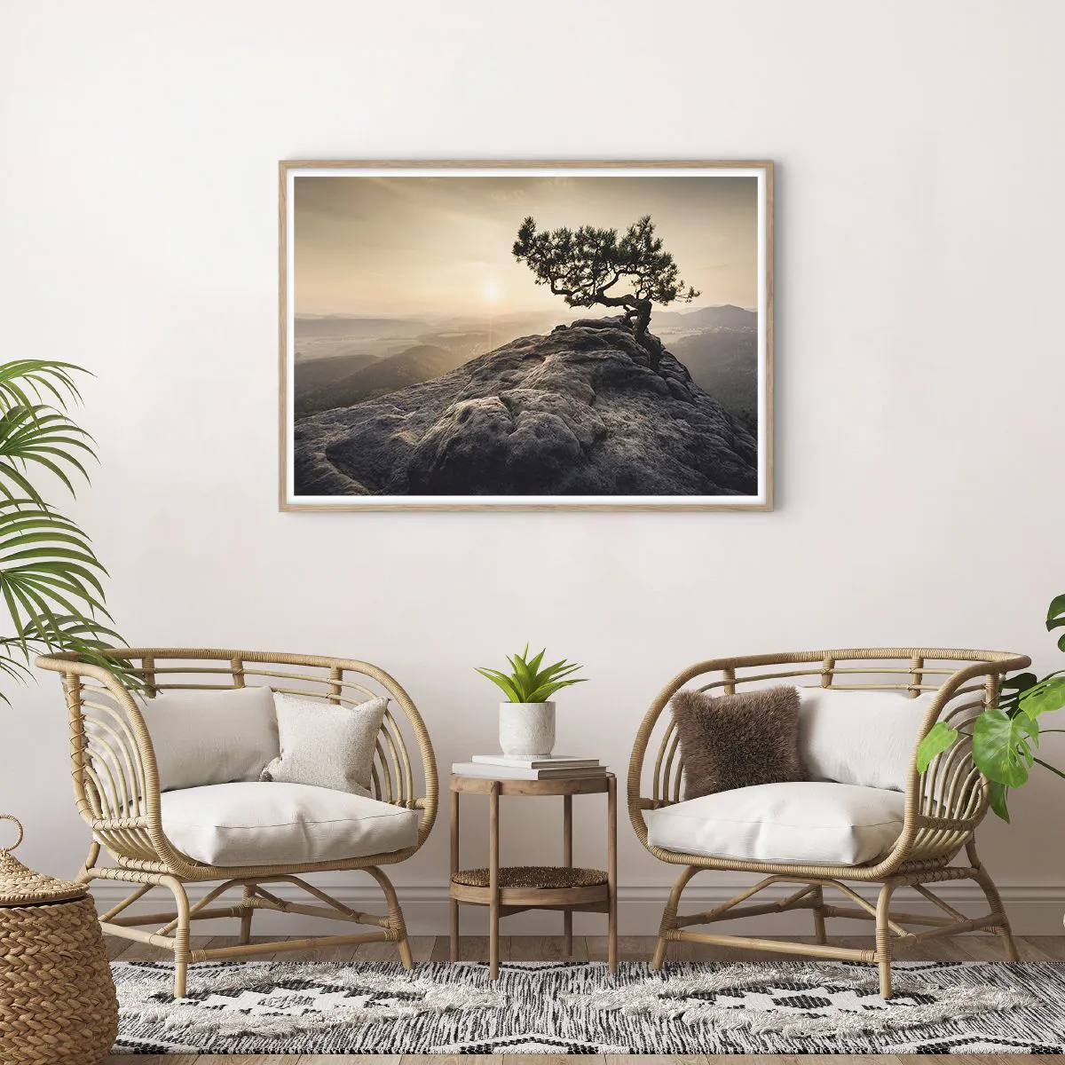 Een poster in een licht eiken lijst - Het leven wint altijd - 100x70 cm