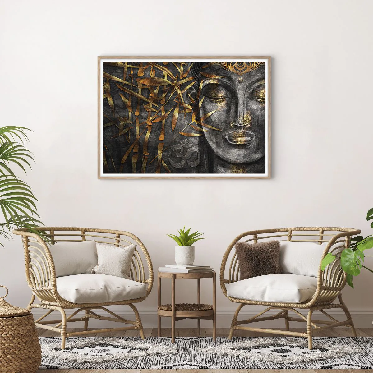 Affisch i ram av ljusek - Känn lugnet - 100x70 cm