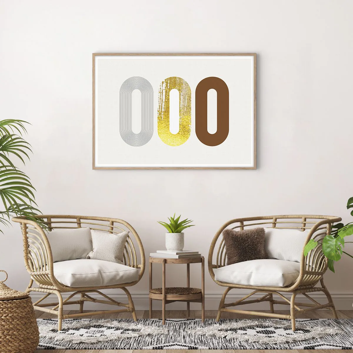 Poster in light oak frame - Ooo! - 100x70 cm