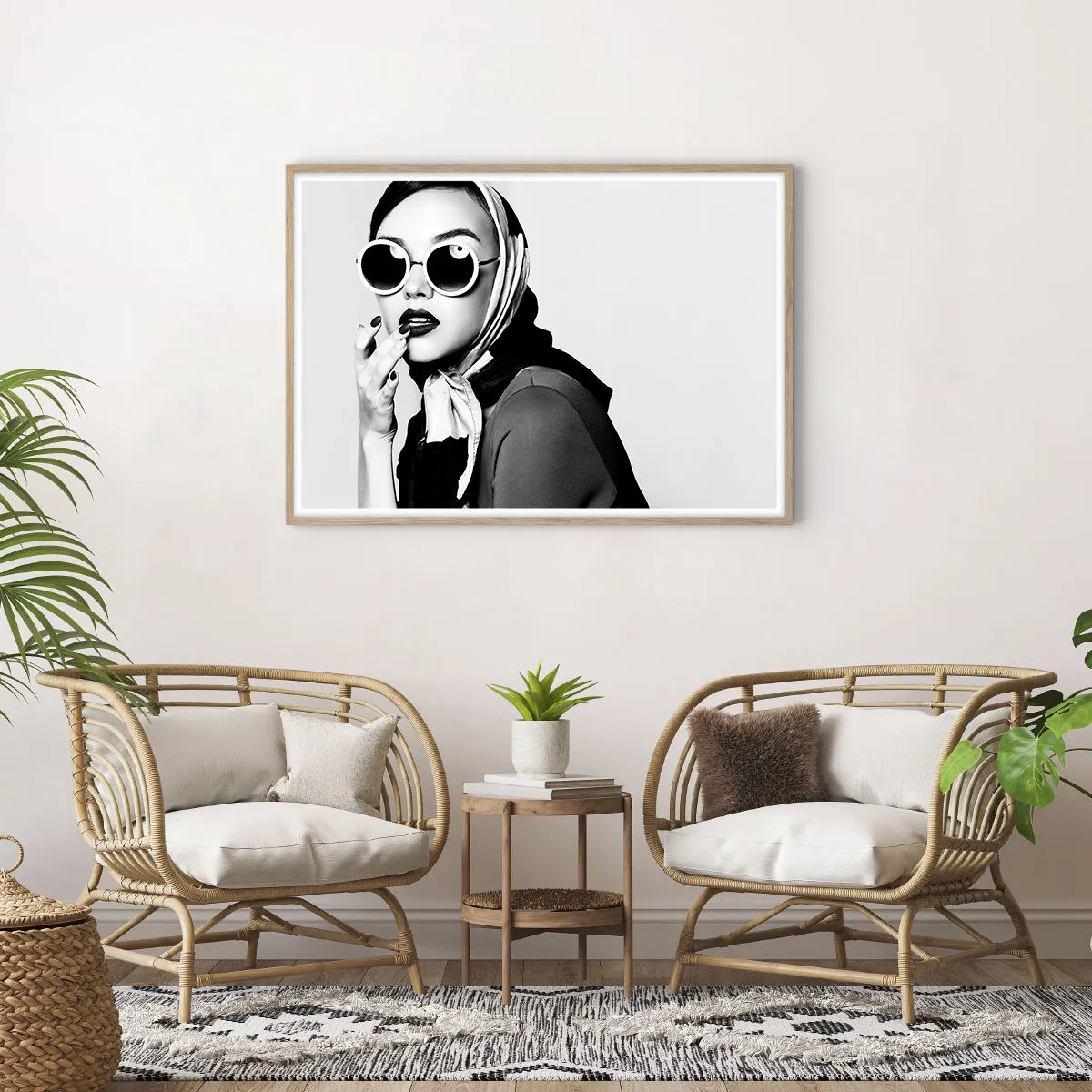 Plagát v ráme zo svetlého duba - Pozdravy zo 60. rokov - 100x70 cm