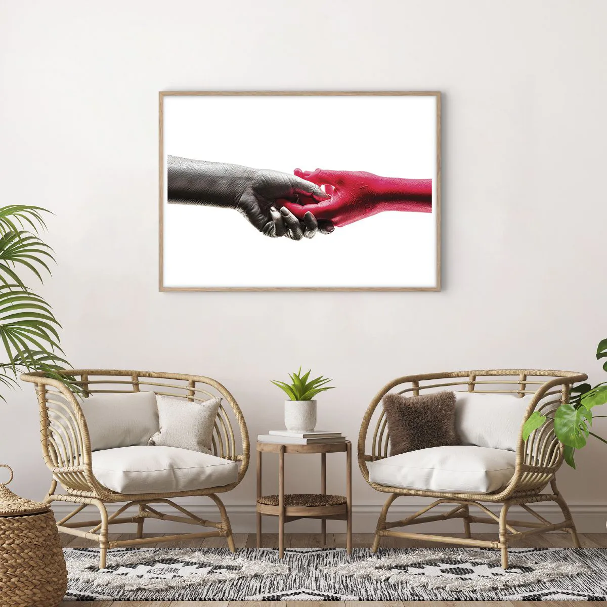 Affiche dans un chêne clair - Poster - Ensemble, bien que différents - 100x70 cm