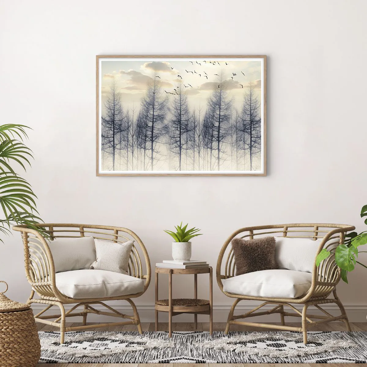 Poster in light oak frame - Spirits of the Forest - 100x70 cm