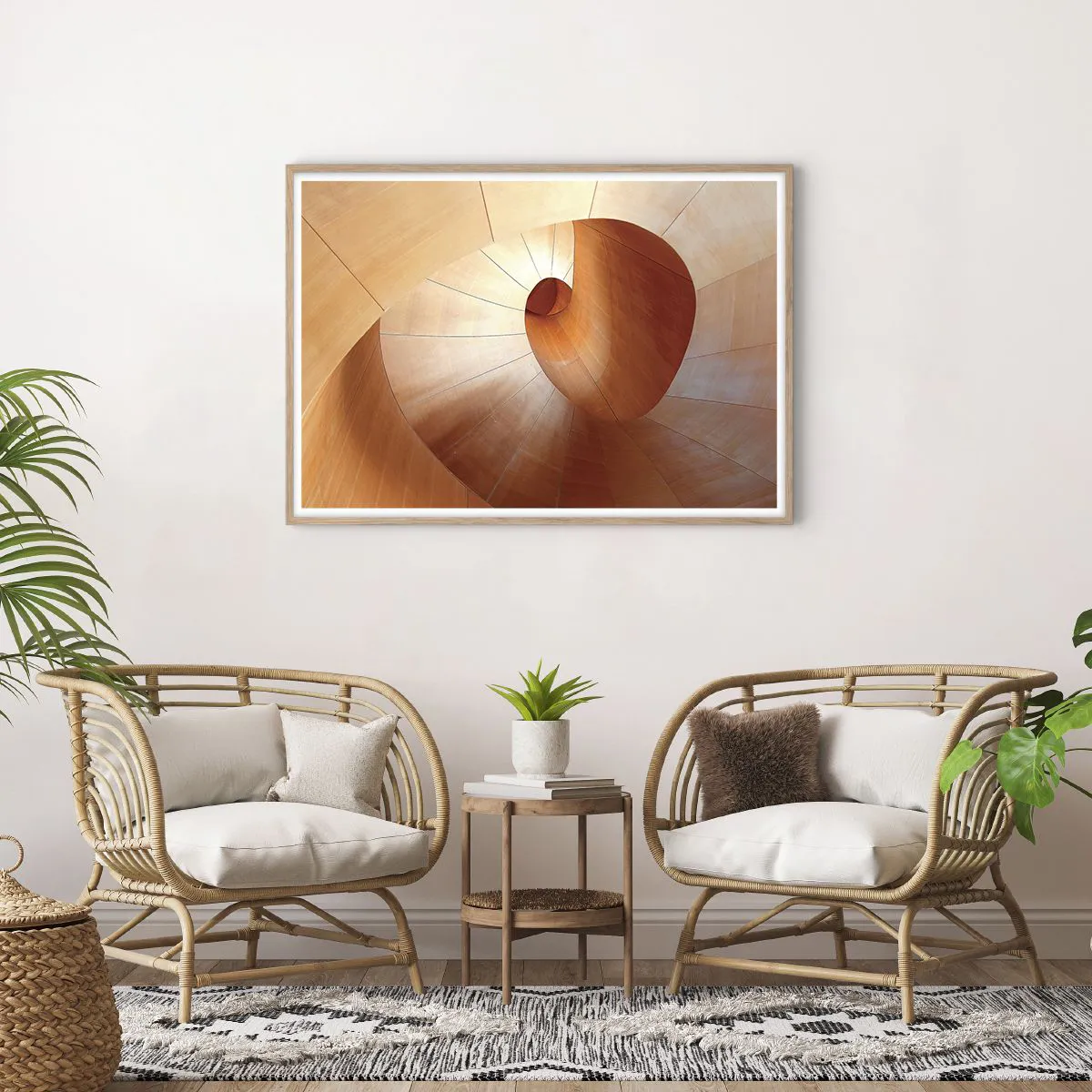 Affisch i ram av ljusek - Arkitektonisk serpentin - 100x70 cm