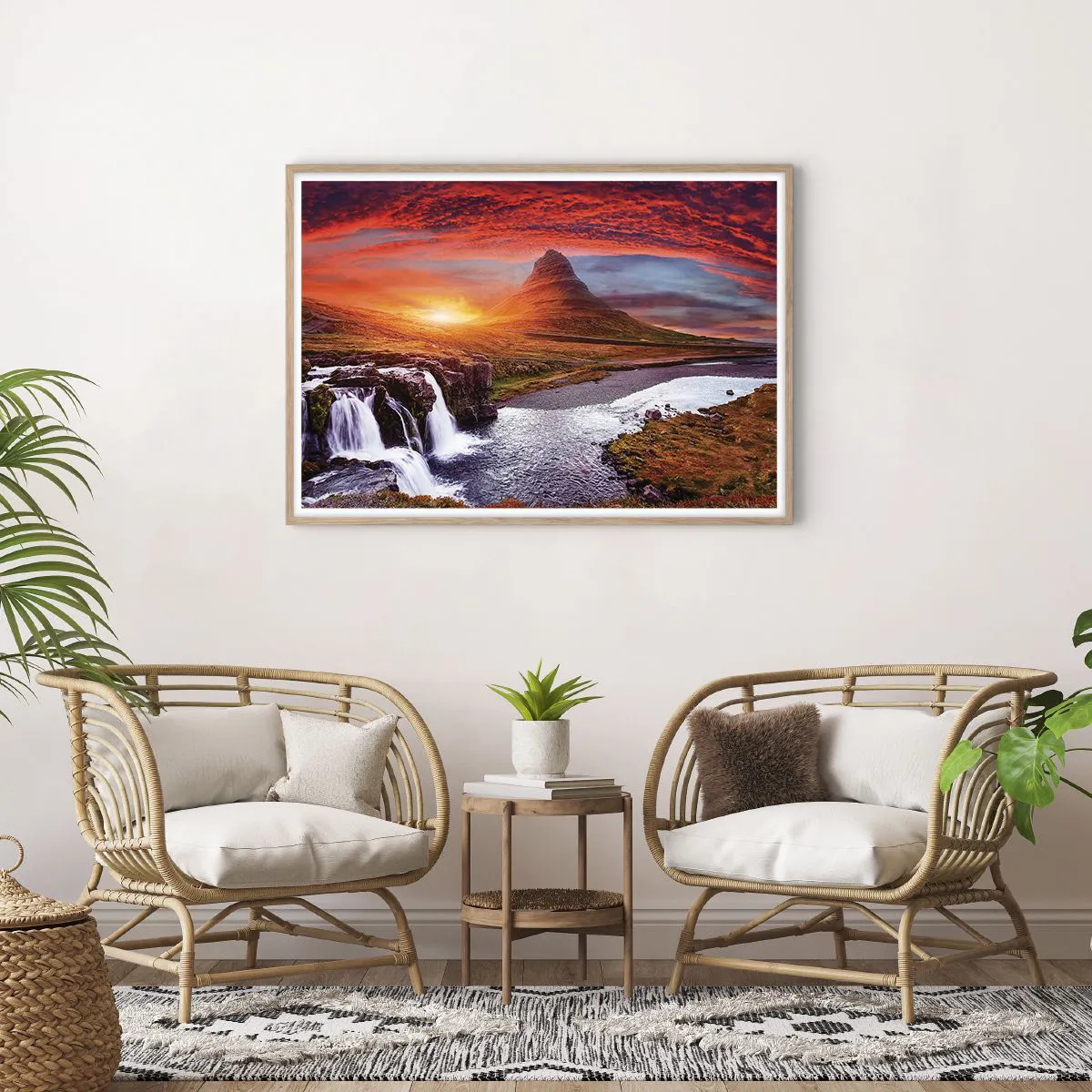 Poster in einem Rahmen aus heller Eiche - Ein Blick auf Mittelerde - 100x70 cm