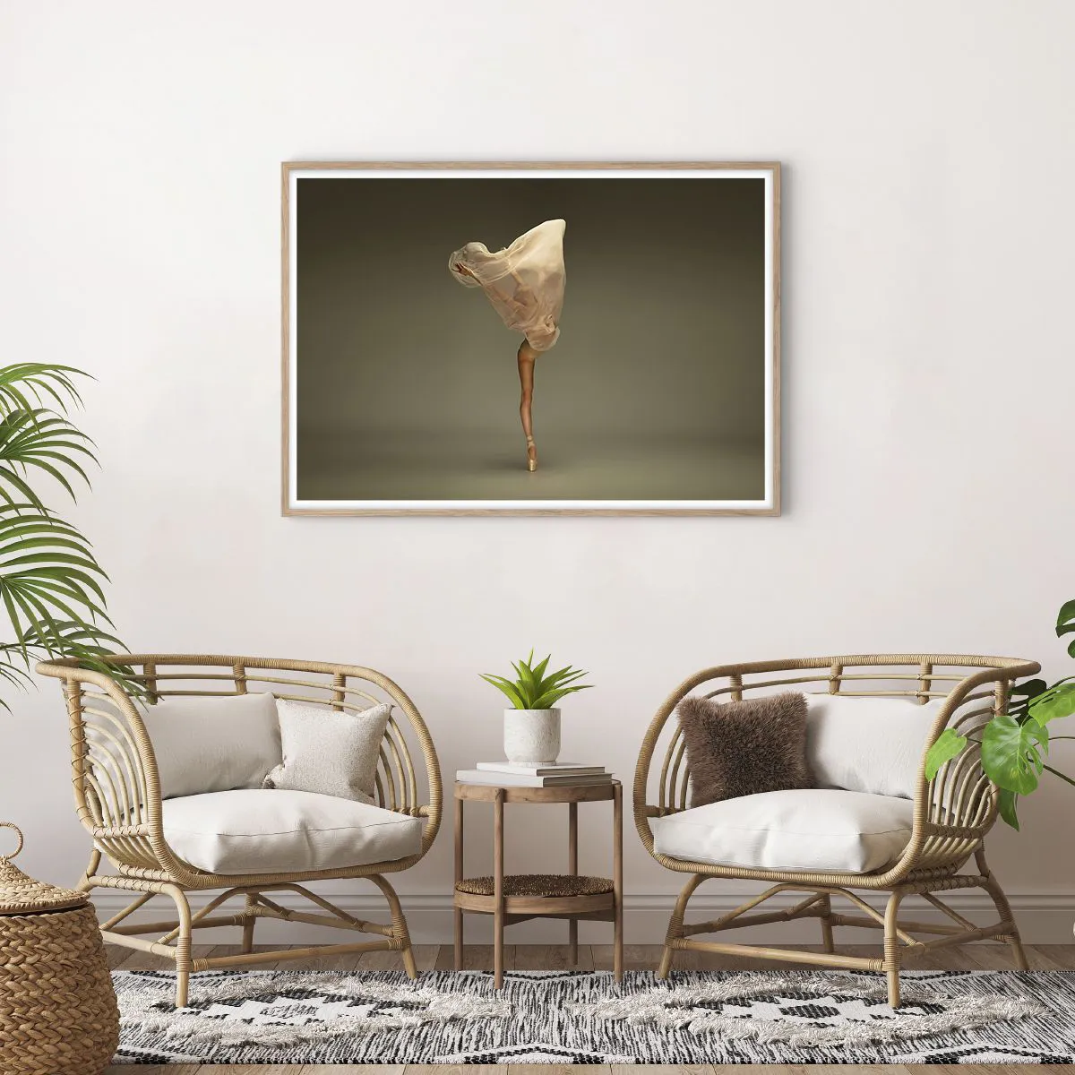 Affiche dans un chêne clair - Poster - Il va bientôt s'envoler - 100x70 cm