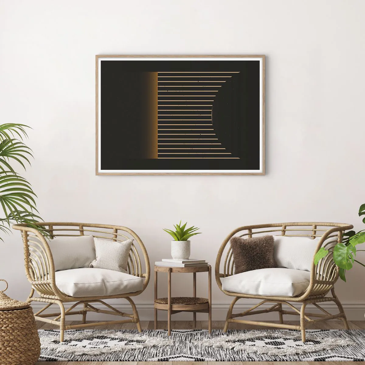 Poster în ramă de stejar deschis - Explorați întunericul - 100x70 cm