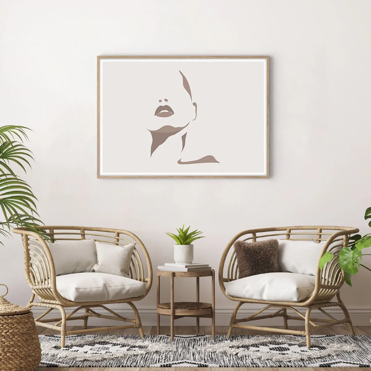 Pôster com moldura de carvalho claro - Feito de luz e sombra - 100x70 cm