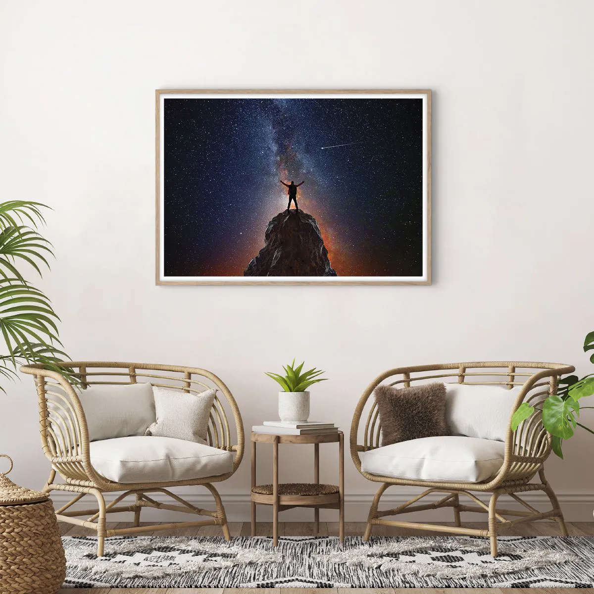 Plakat i ramme af lyst egetræ - Magten er hos mig! - 100x70 cm