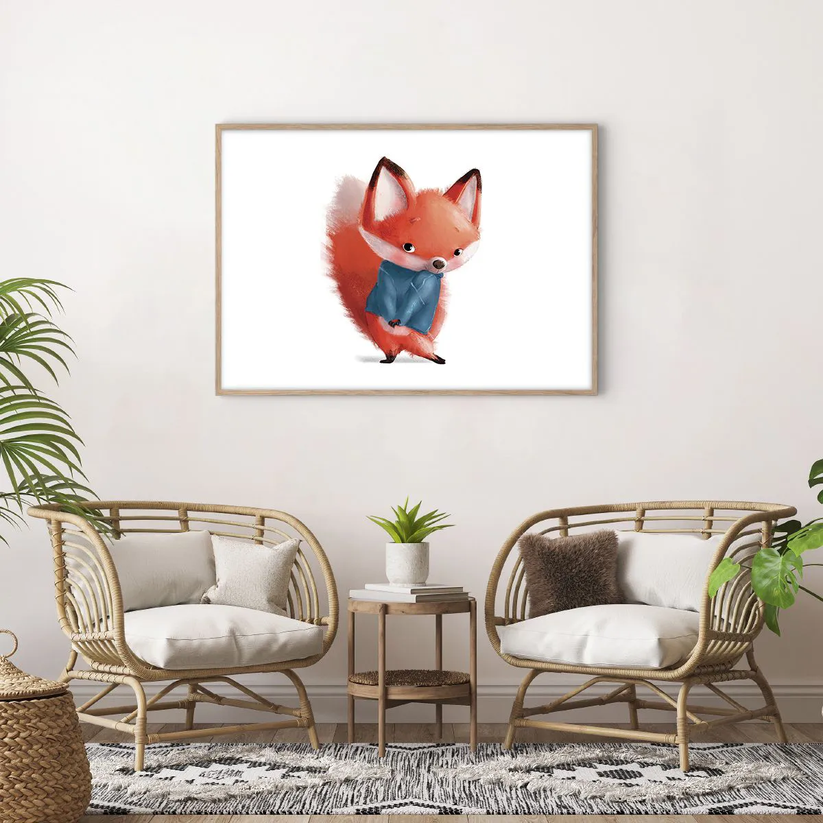 Plakat w ramie jasny dąb - Ładnie mi w tym? - 100x70 cm