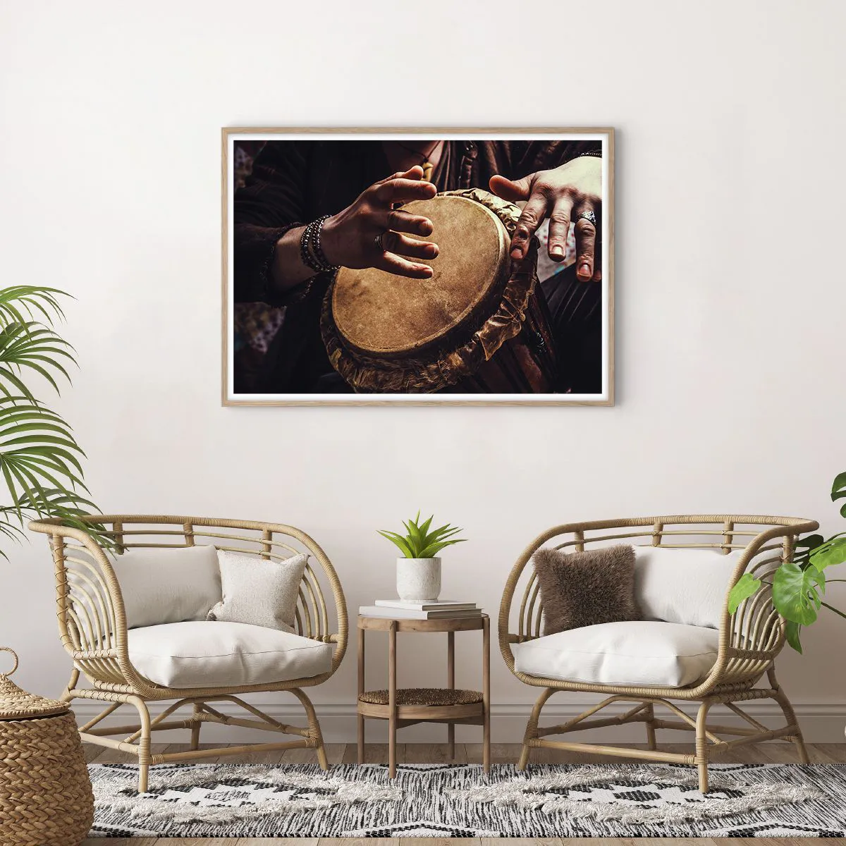 Plakát v rámu světlý dub - V rytmu srdce - 100x70 cm