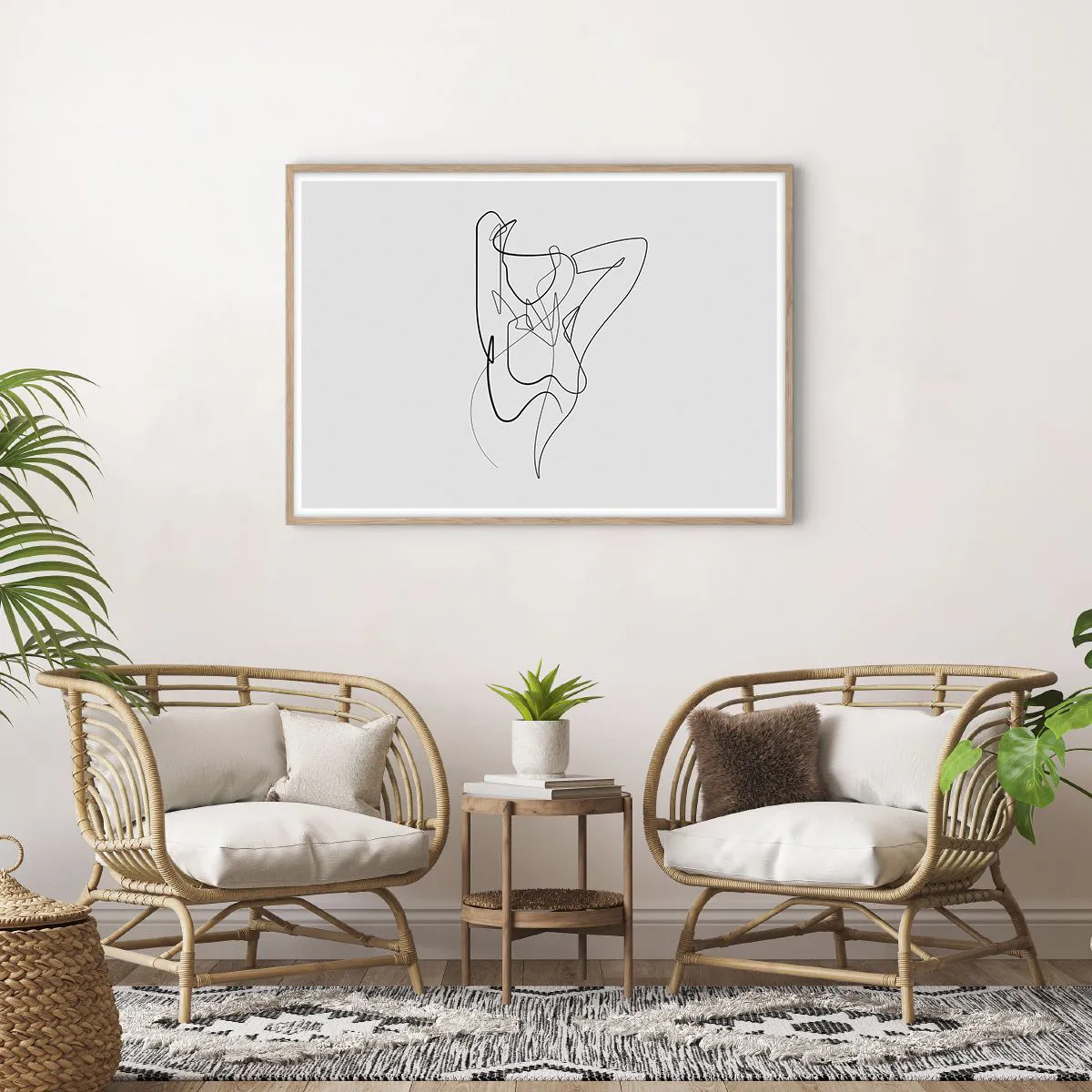 Plakat i ramme af lyst egetræ - Virkelig, hvad er du for en person... - 100x70 cm