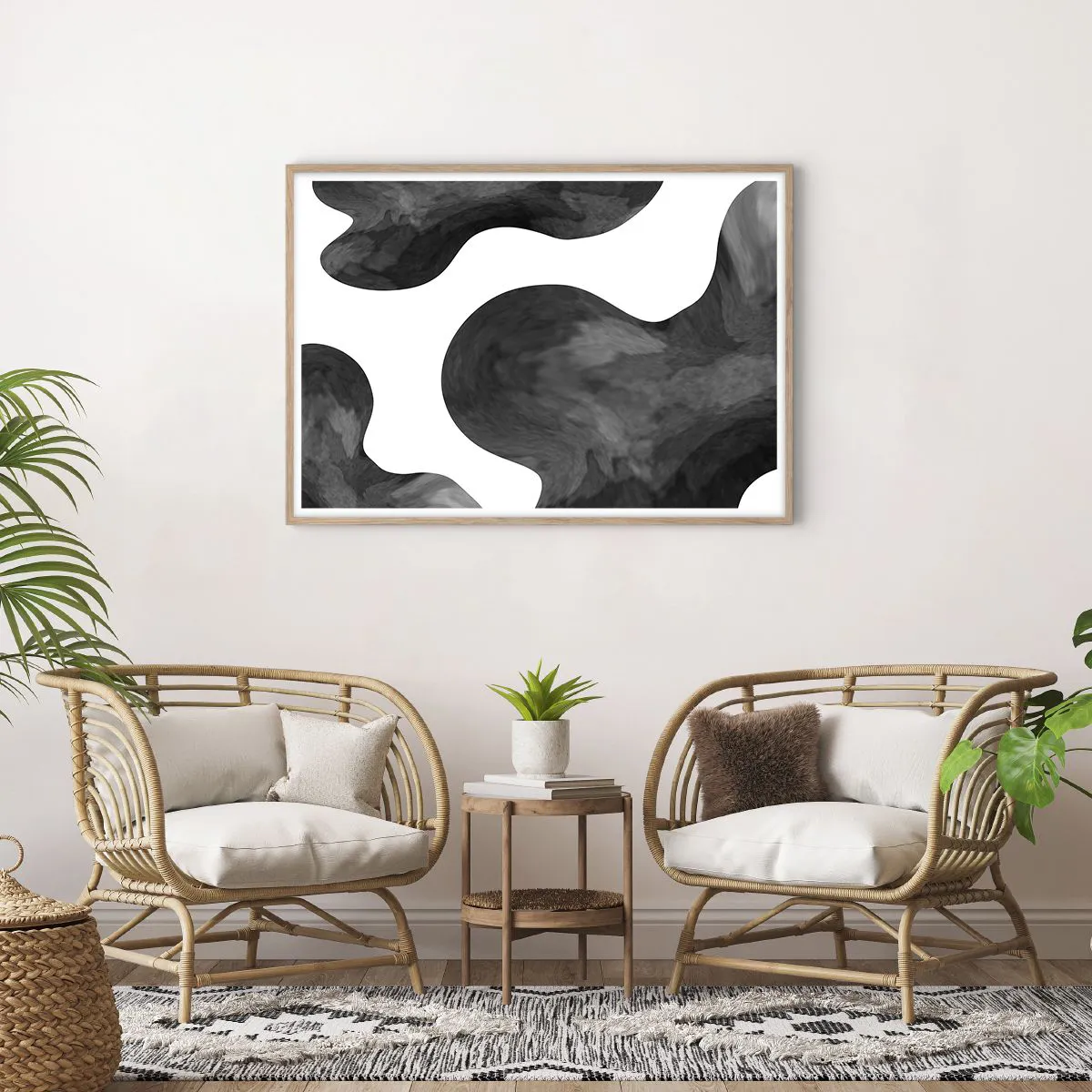 Poster in light oak frame - Milky Way - 100x70 cm