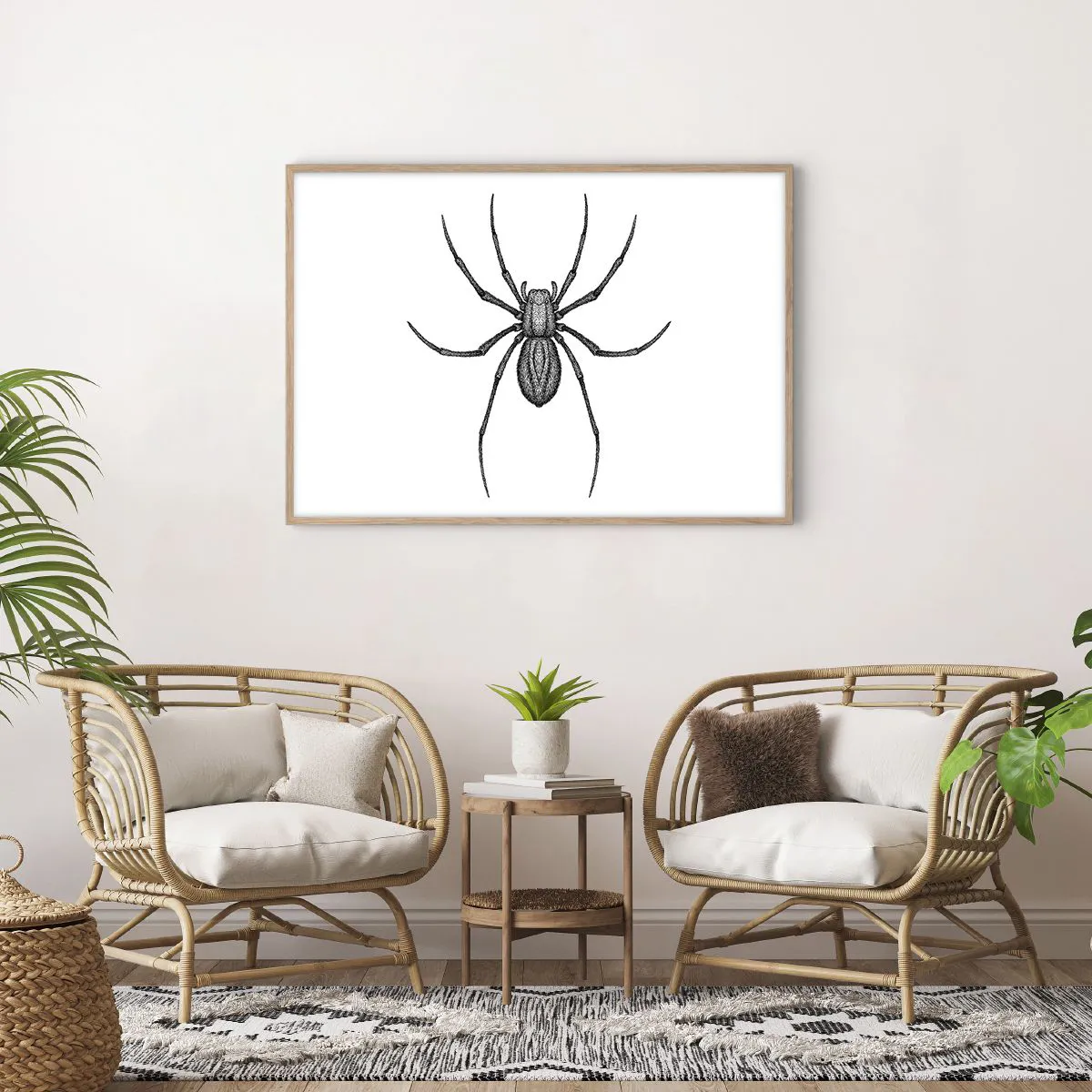 Poster in einem Rahmen aus heller Eiche - Beunruhigende Präzision - 100x70 cm