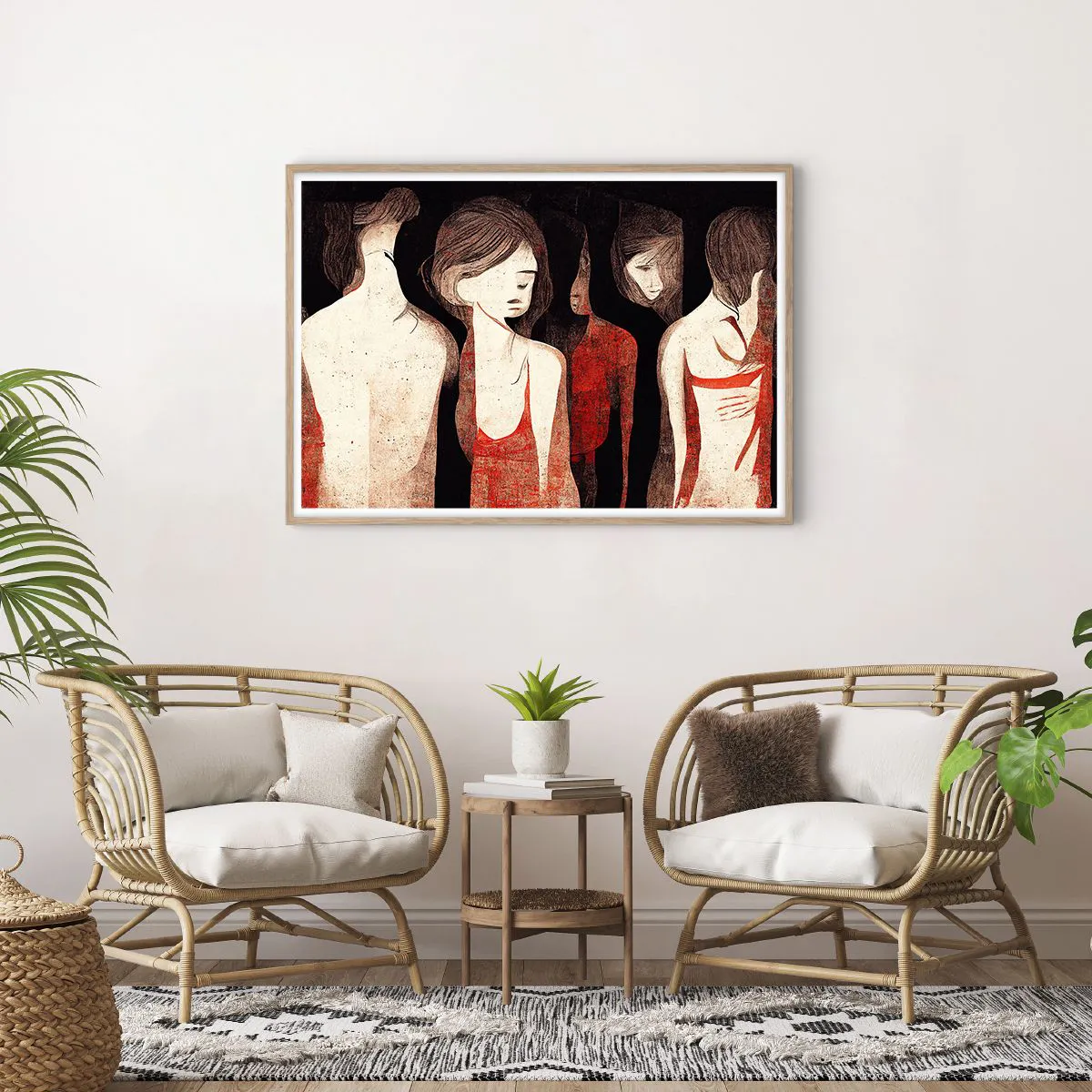 Pôster com moldura de carvalho claro - Madonas das trevas - 100x70 cm