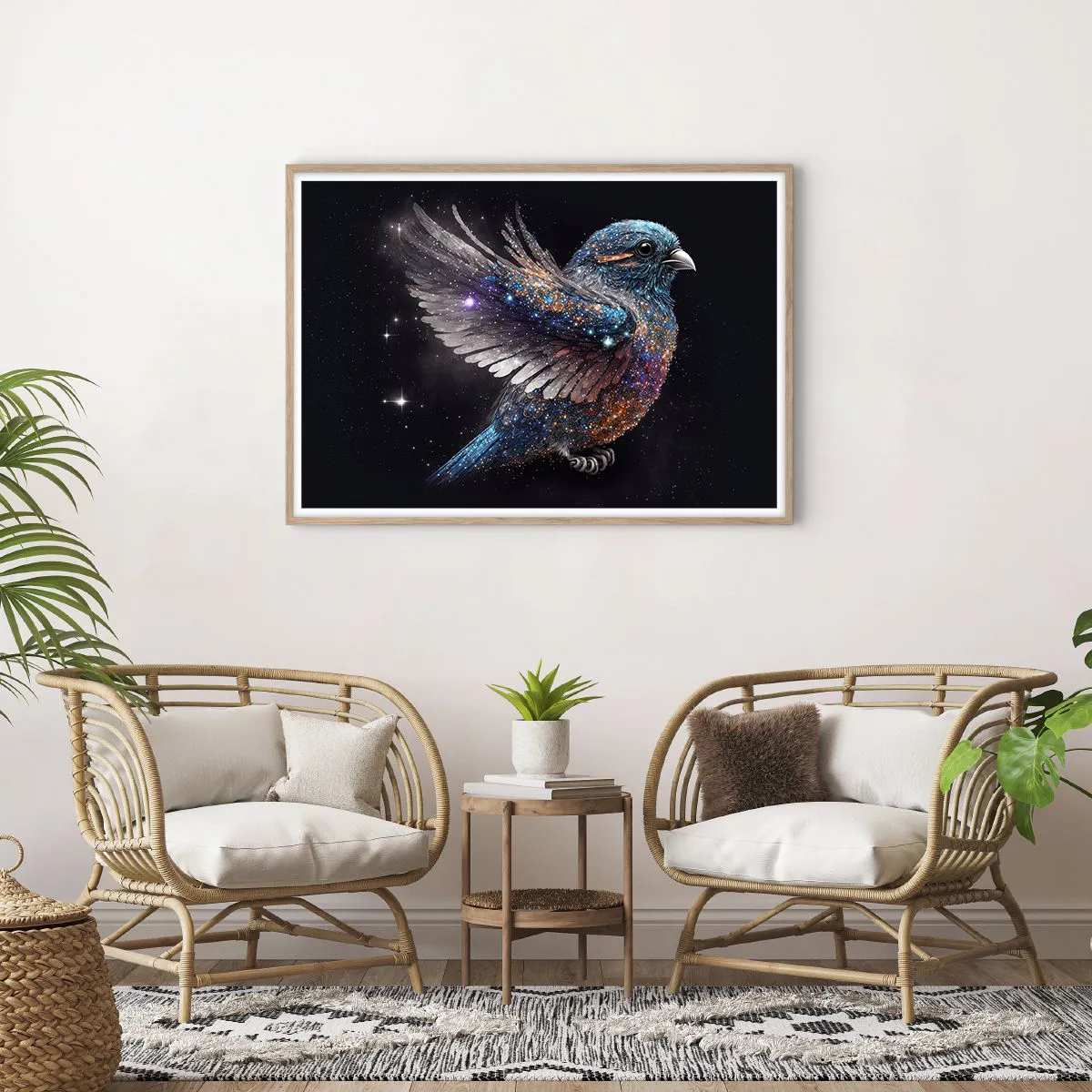 Poster in light oak frame - Diamond Sparrow - 100x70 cm